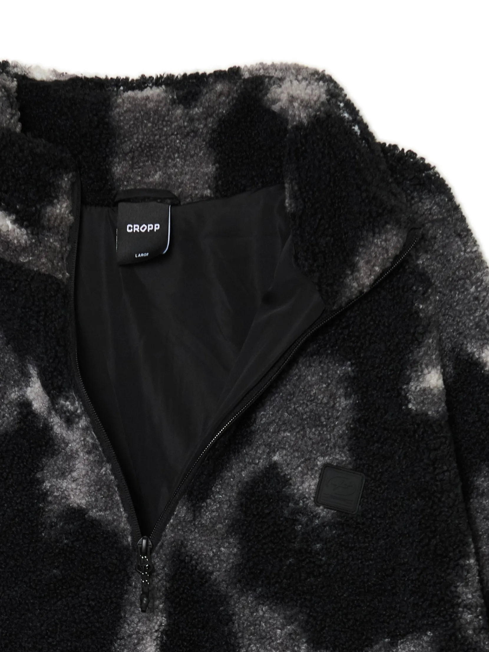 Fashion Czarna polarowa bluza ze stójką Bluzy