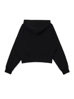 Outlet Czarna rozpinana bluza kapturem Bluzy