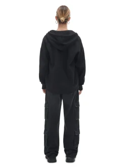 Sale Czarna rozpinana bluza oversize Bluzy