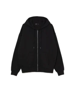 Sale Czarna rozpinana bluza oversize Bluzy