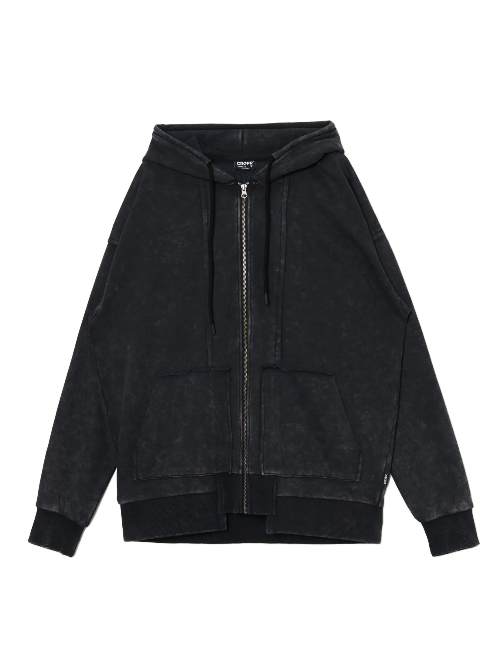Online Czarna rozpinana bluza z kapturem Bluzy
