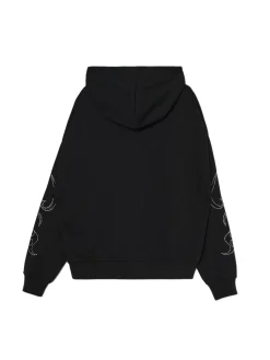 Sale Czarna rozpinana bluza z aplikacjami Bluzy