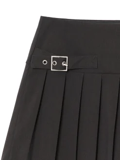 Outlet Czarna spódnica mini z plisami Spódnice