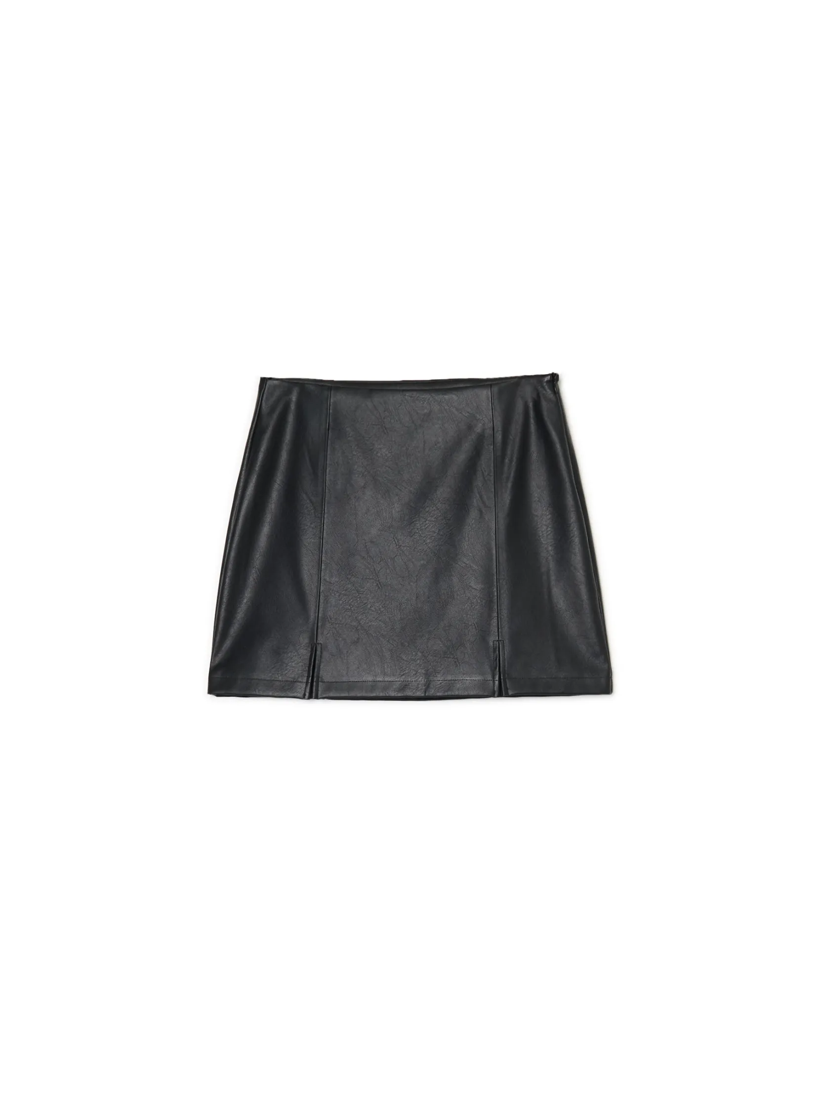 Clearance Czarna spódniczka mini z imitacji skóry Spódnice