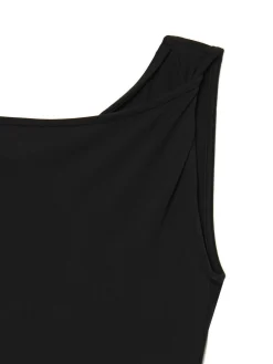 New Czarna sukienka maxi z marszczeniem Sukienki, Kombinezony