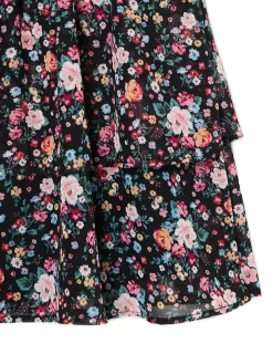 Clearance Czarna sukienka mini w kwiaty Sukienki, Kombinezony