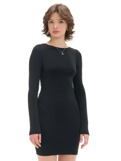 Hot Czarna sukienka mini z długimi rękawami Sukienki, Kombinezony