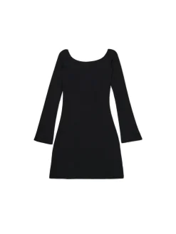 New Czarna sukienka mini z rękawami flare Sukienki, Kombinezony