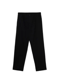 Discount Czarne bawełniane spodnie loose Spodnie