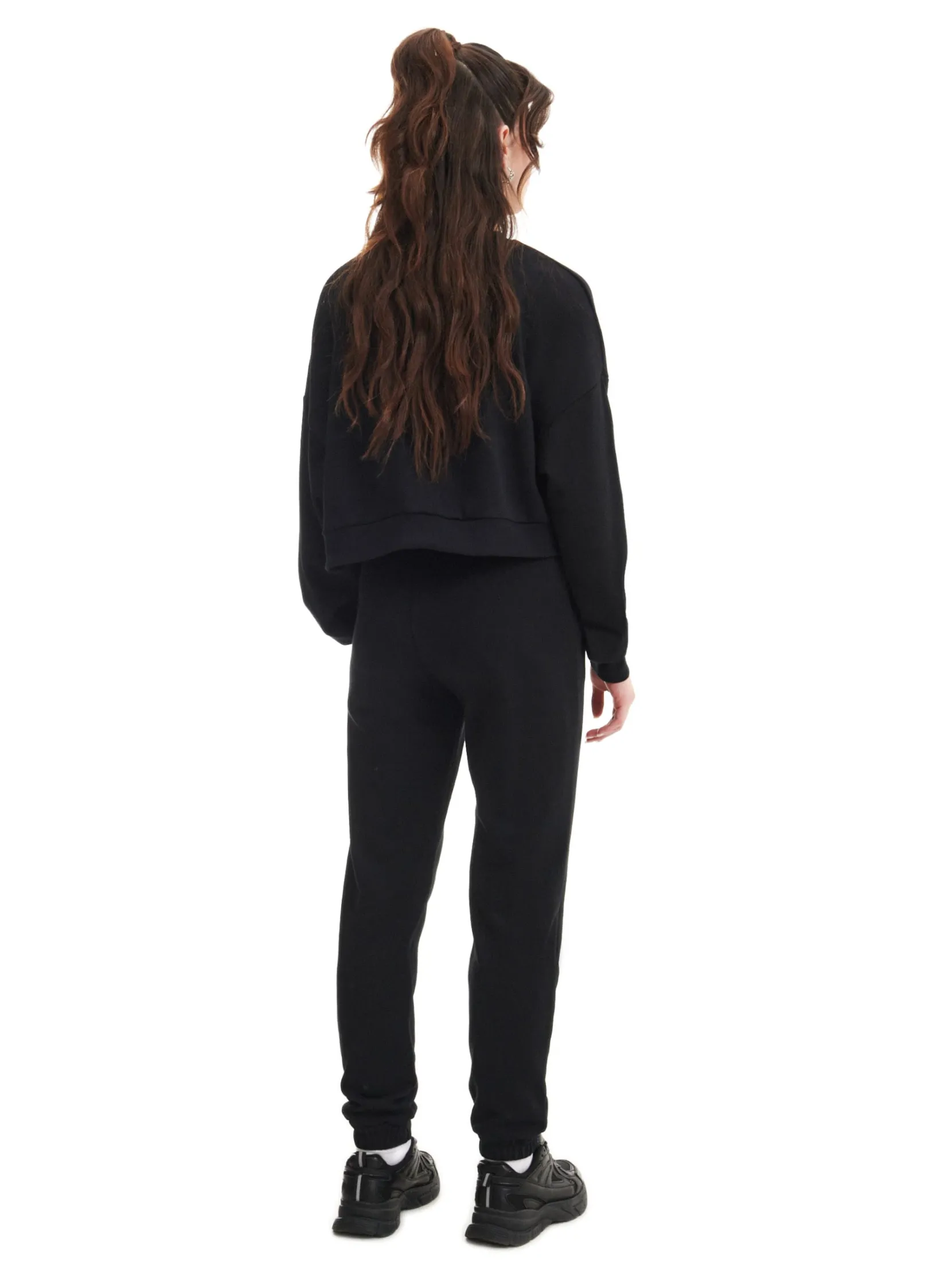 Sale Czarne dresowe joggery Spodnie