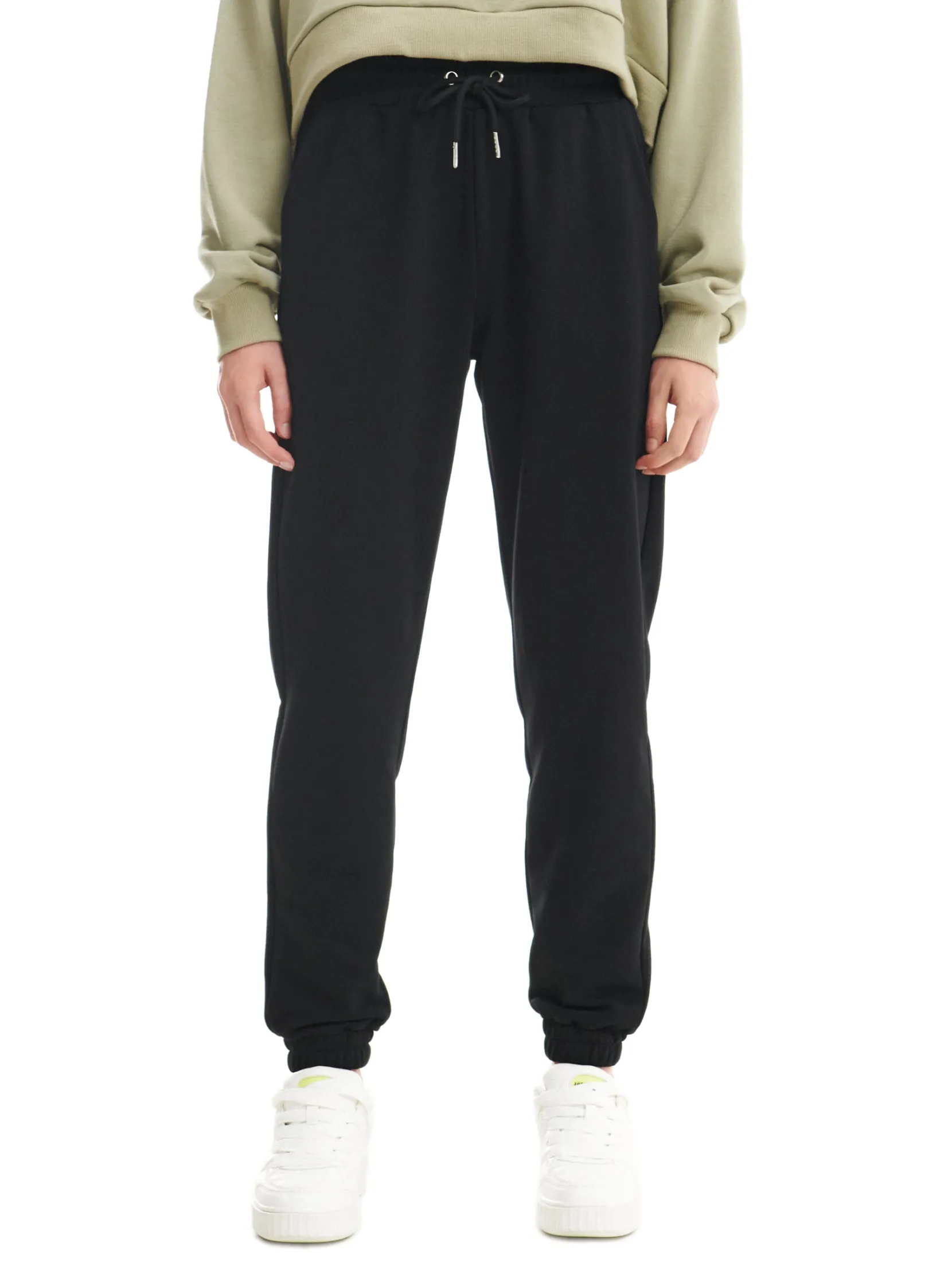Sale Czarne dresowe joggery Spodnie