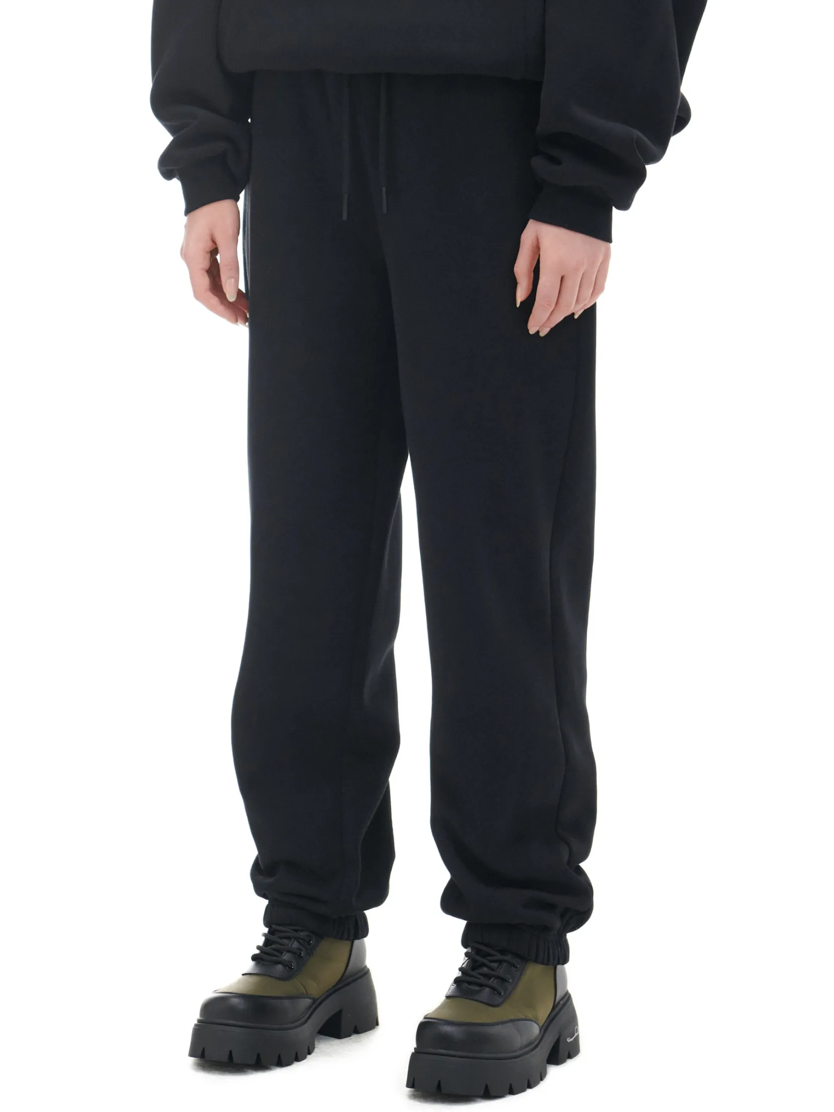 Hot Czarne dresowe joggery Spodnie