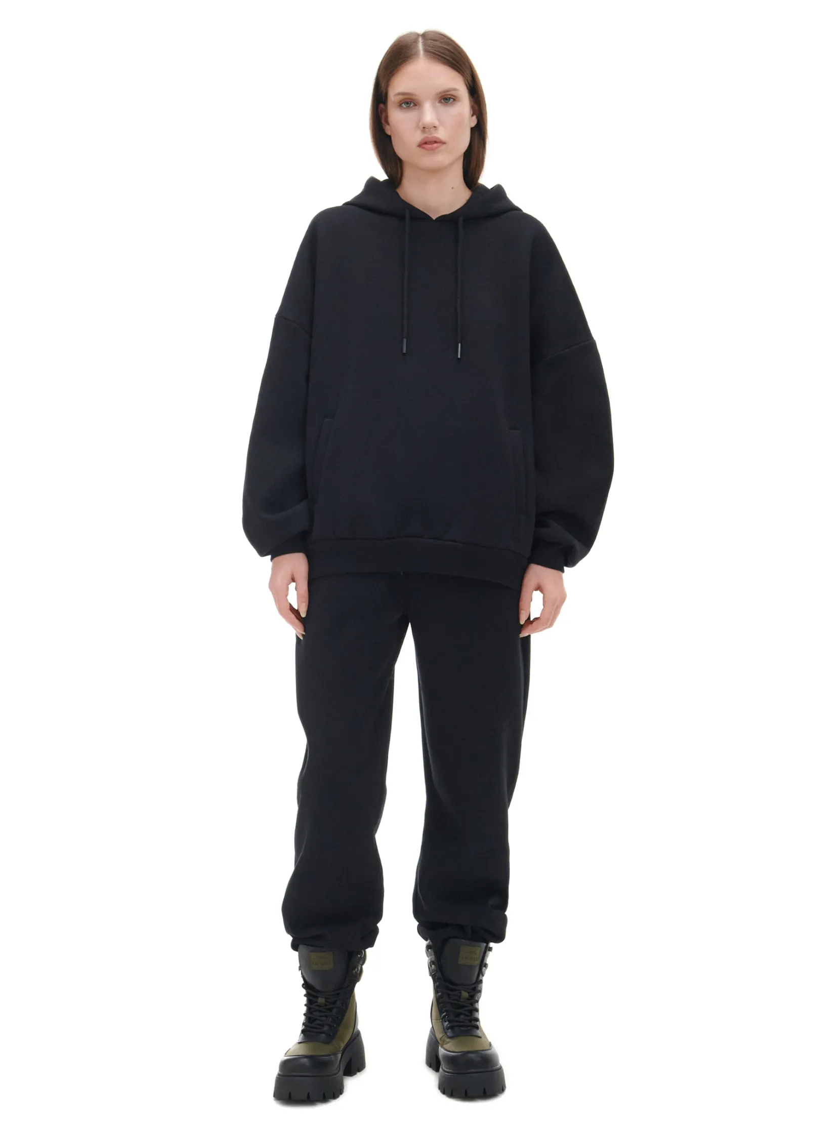 Hot Czarne dresowe joggery Spodnie