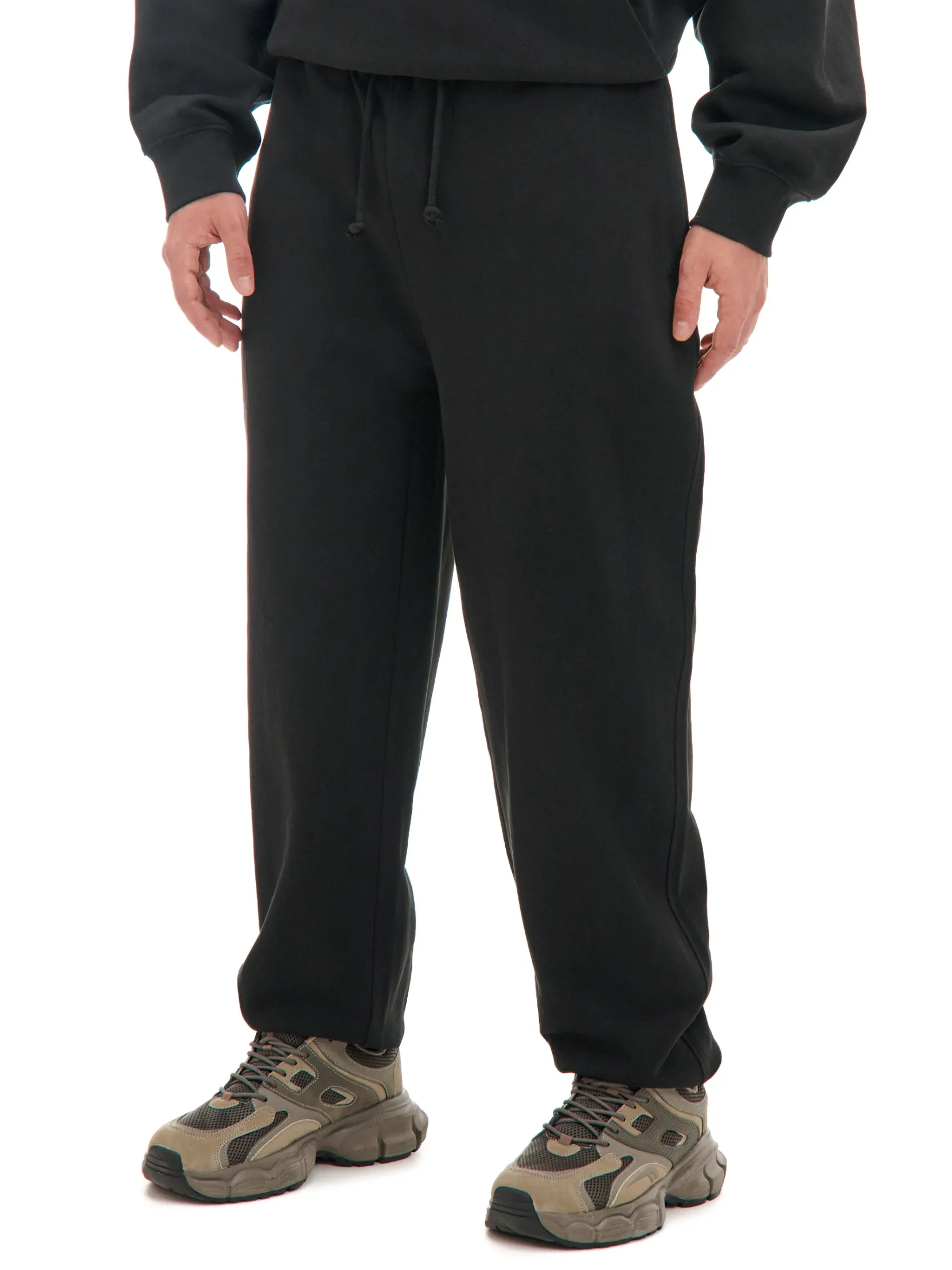 Best Czarne dresowe joggery comfort Spodnie|Sety