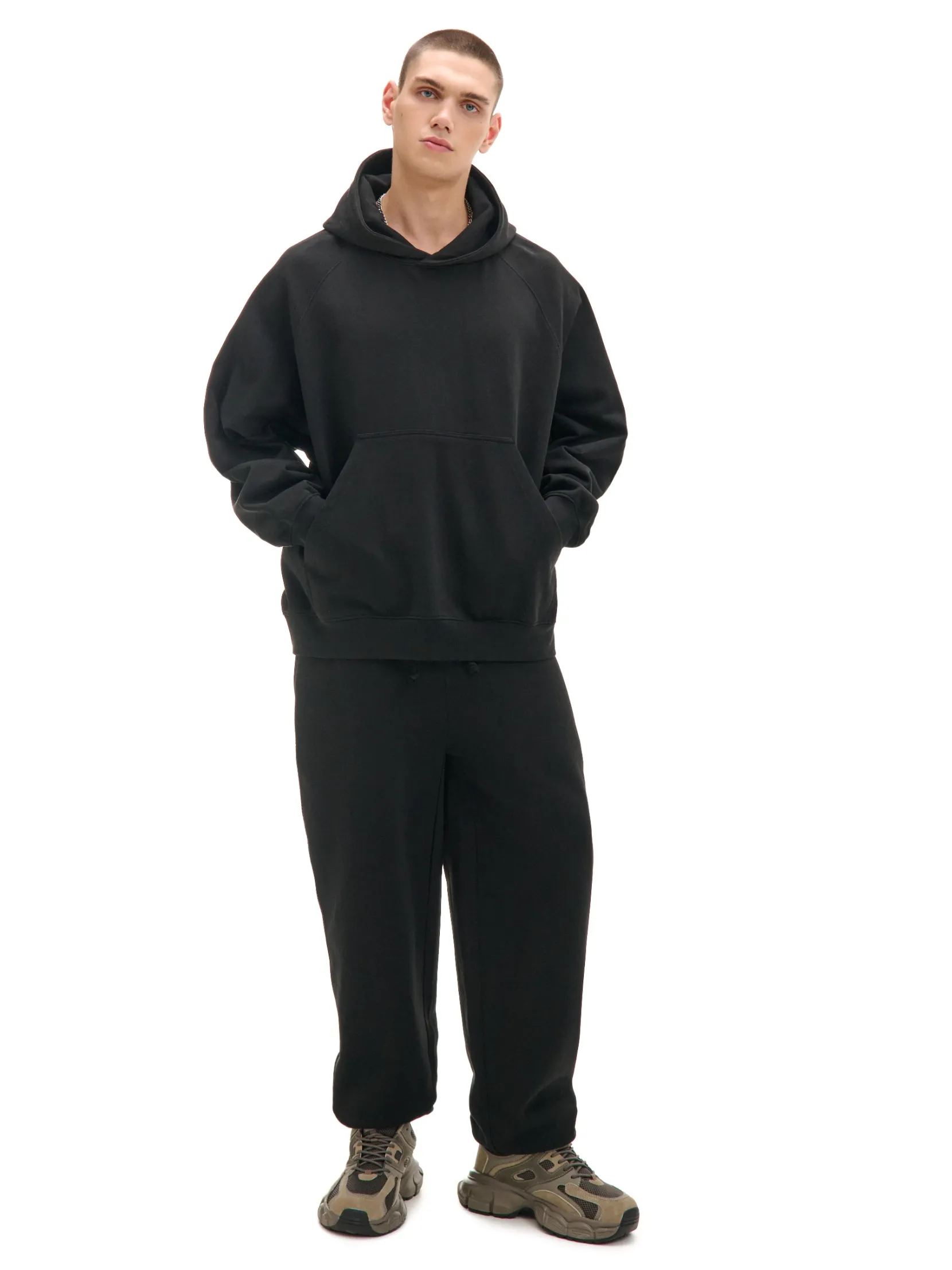 Best Czarne dresowe joggery comfort Spodnie|Sety