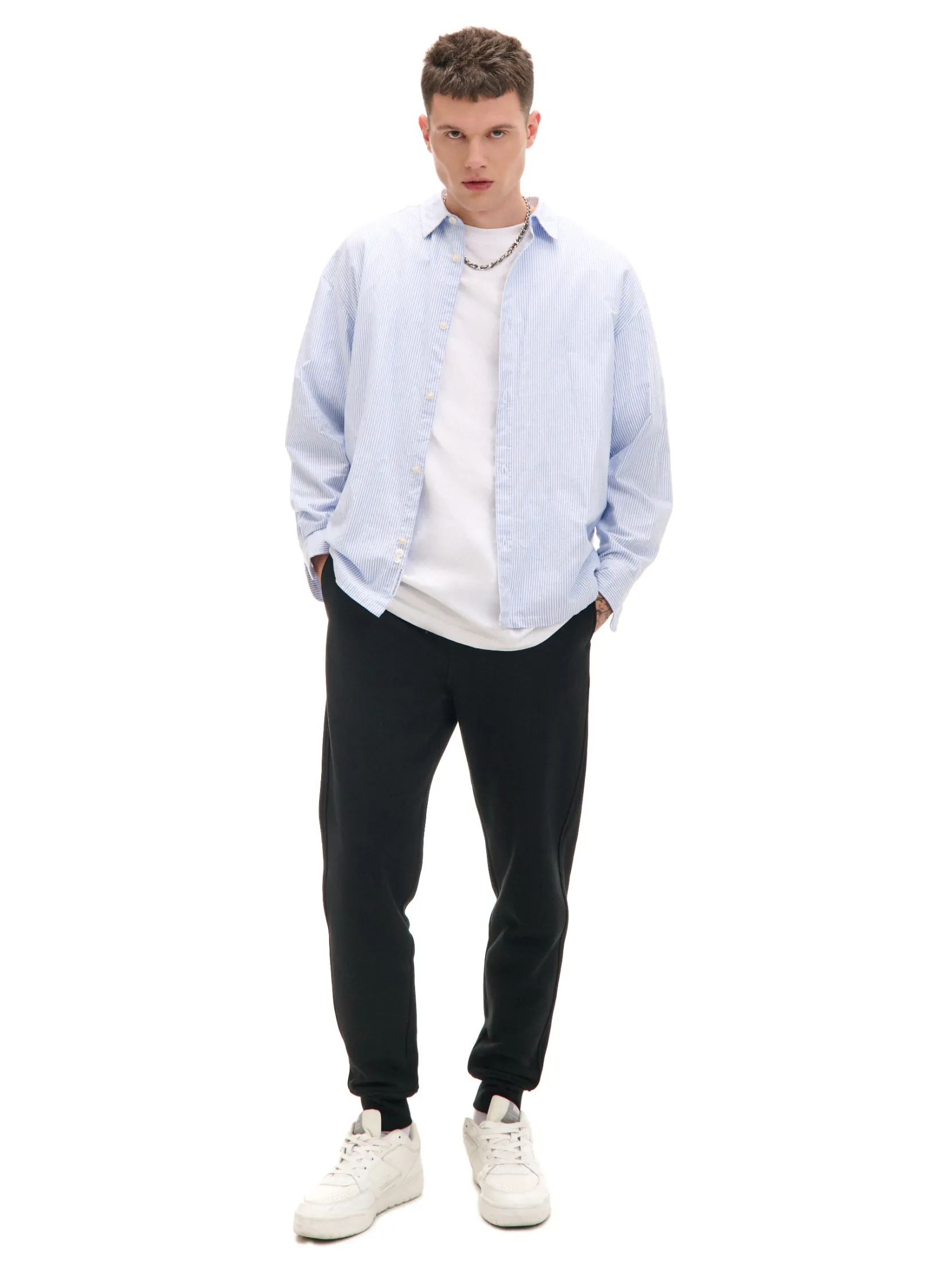 Hot Czarne dresowe joggery regular Spodnie|Sety