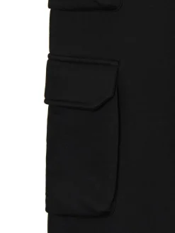 Fashion Czarne dresowe joggery z kieszeniami cargo Spodnie
