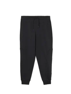 New Czarne dresowe joggery z nadrukiem na nogawce Spodnie
