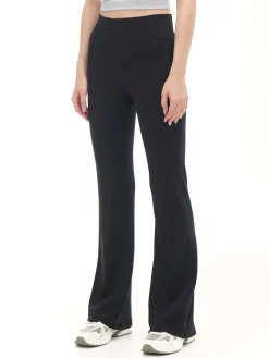 Discount Czarne dresy typu flare Spodnie