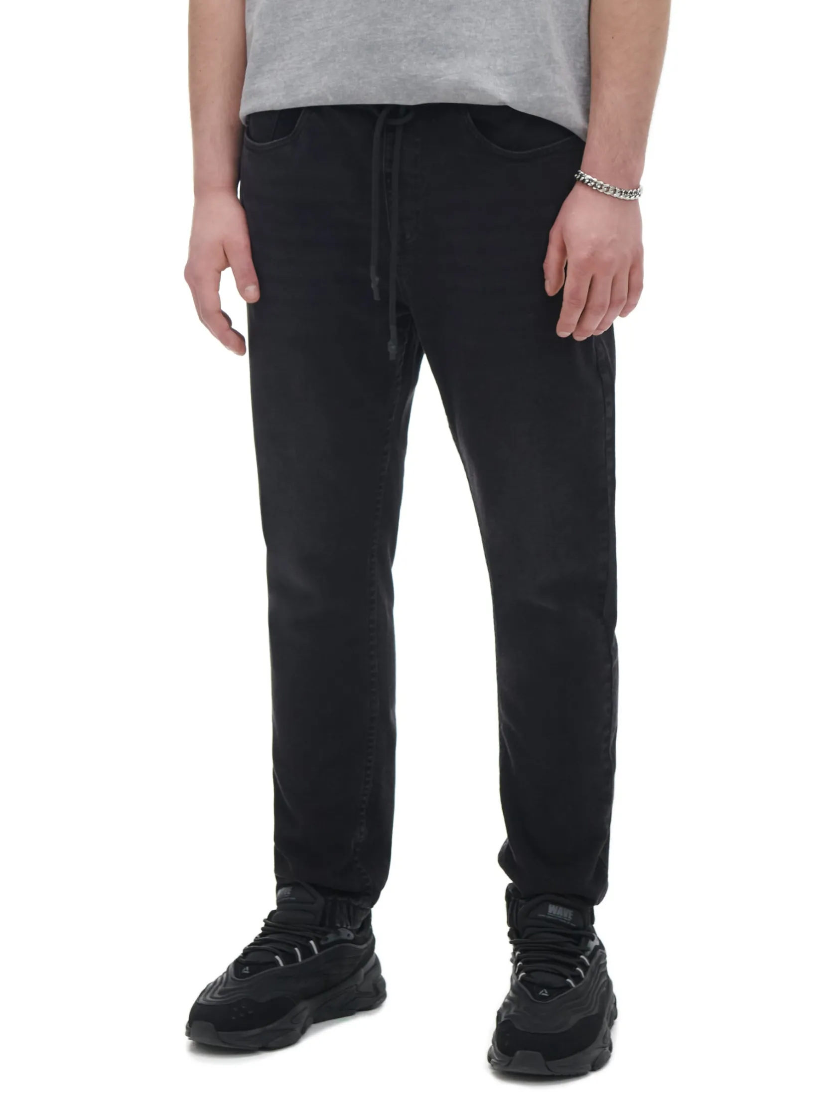 Fashion Czarne jeansowe joggery Jeansy