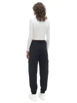 Fashion Czarne jeansowe joggery cargo Jeansy