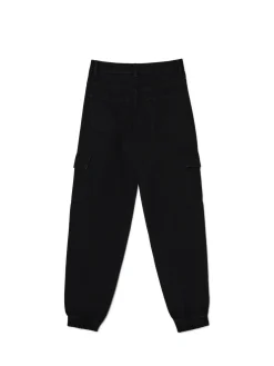 Fashion Czarne jeansowe joggery cargo Jeansy