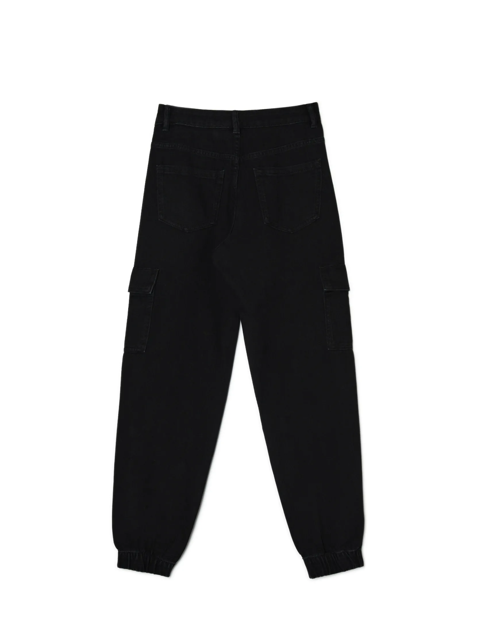 Fashion Czarne jeansowe joggery cargo Jeansy