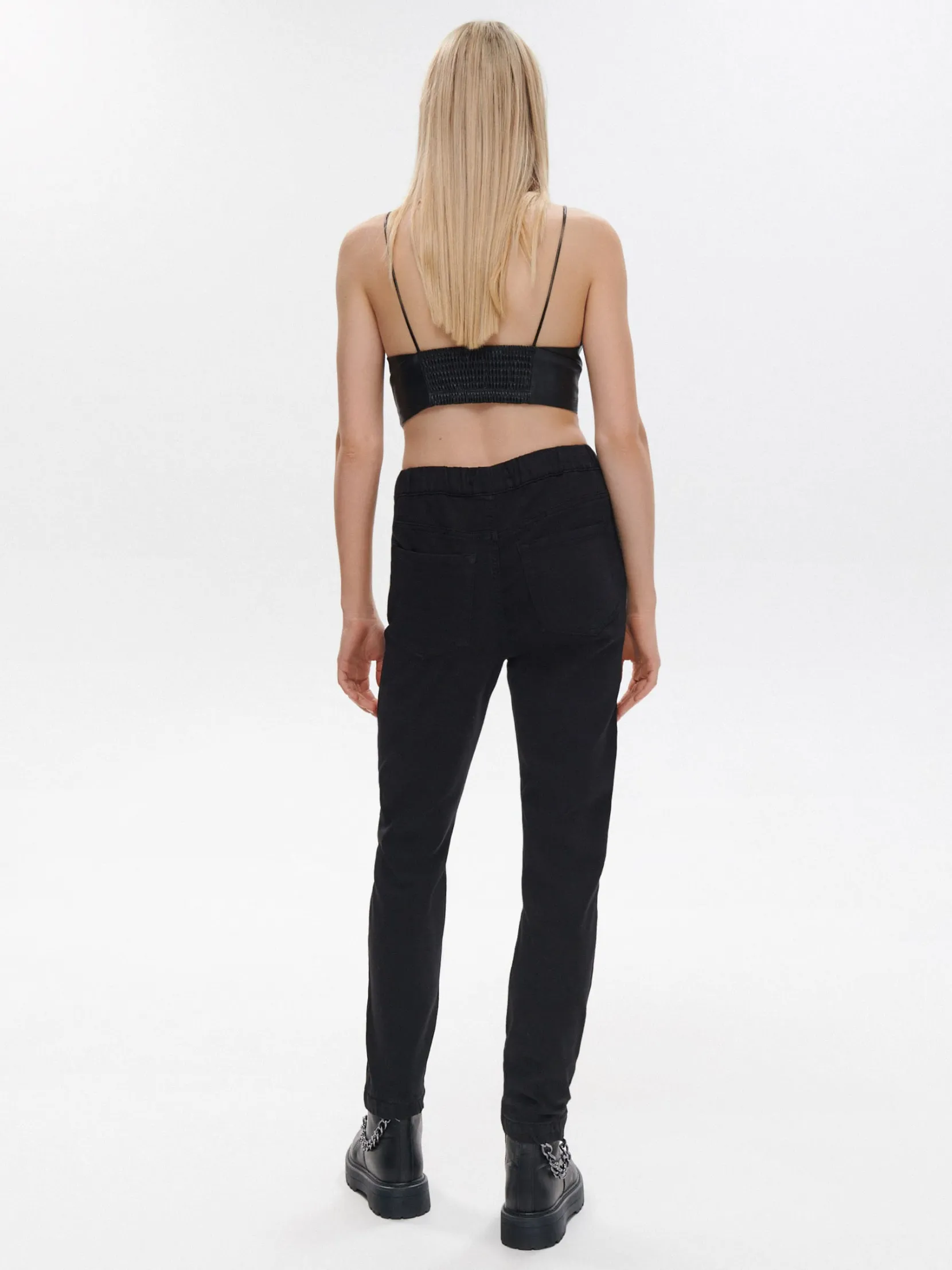 Clearance Czarne jeansowe joggery slim Jeansy