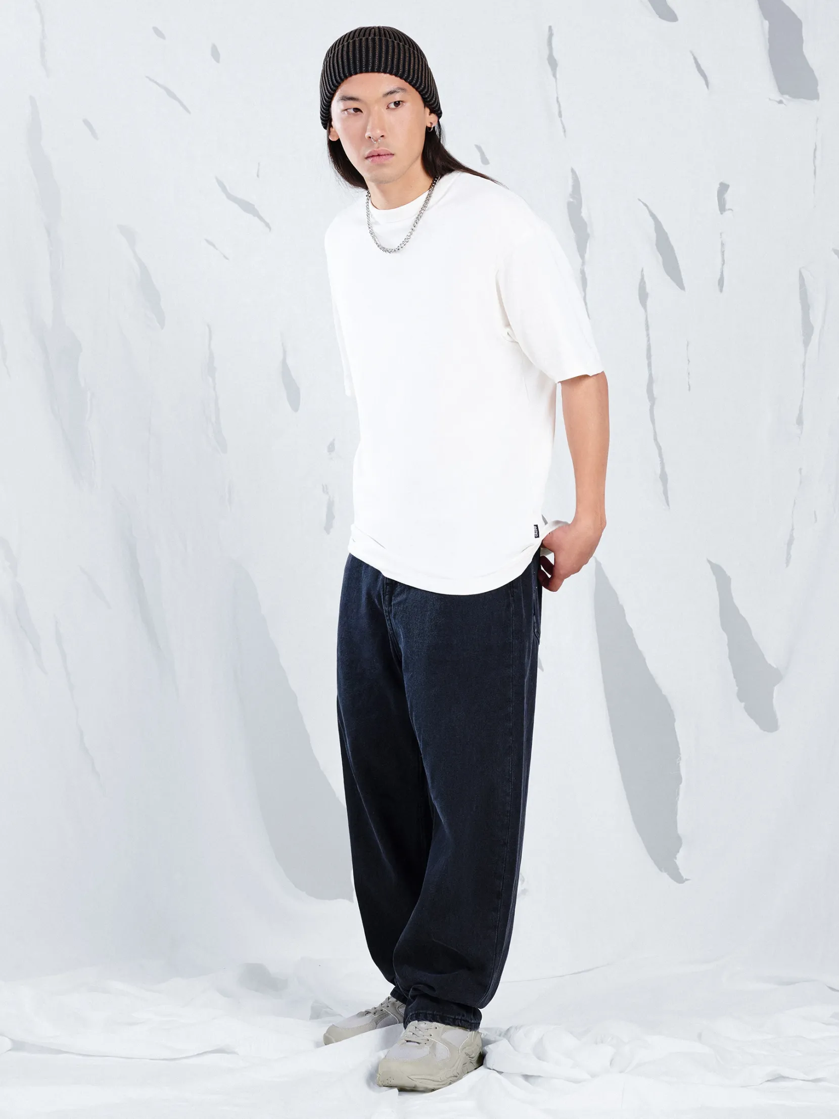 Discount Czarne jeansy baggy Jeansy|Baggy