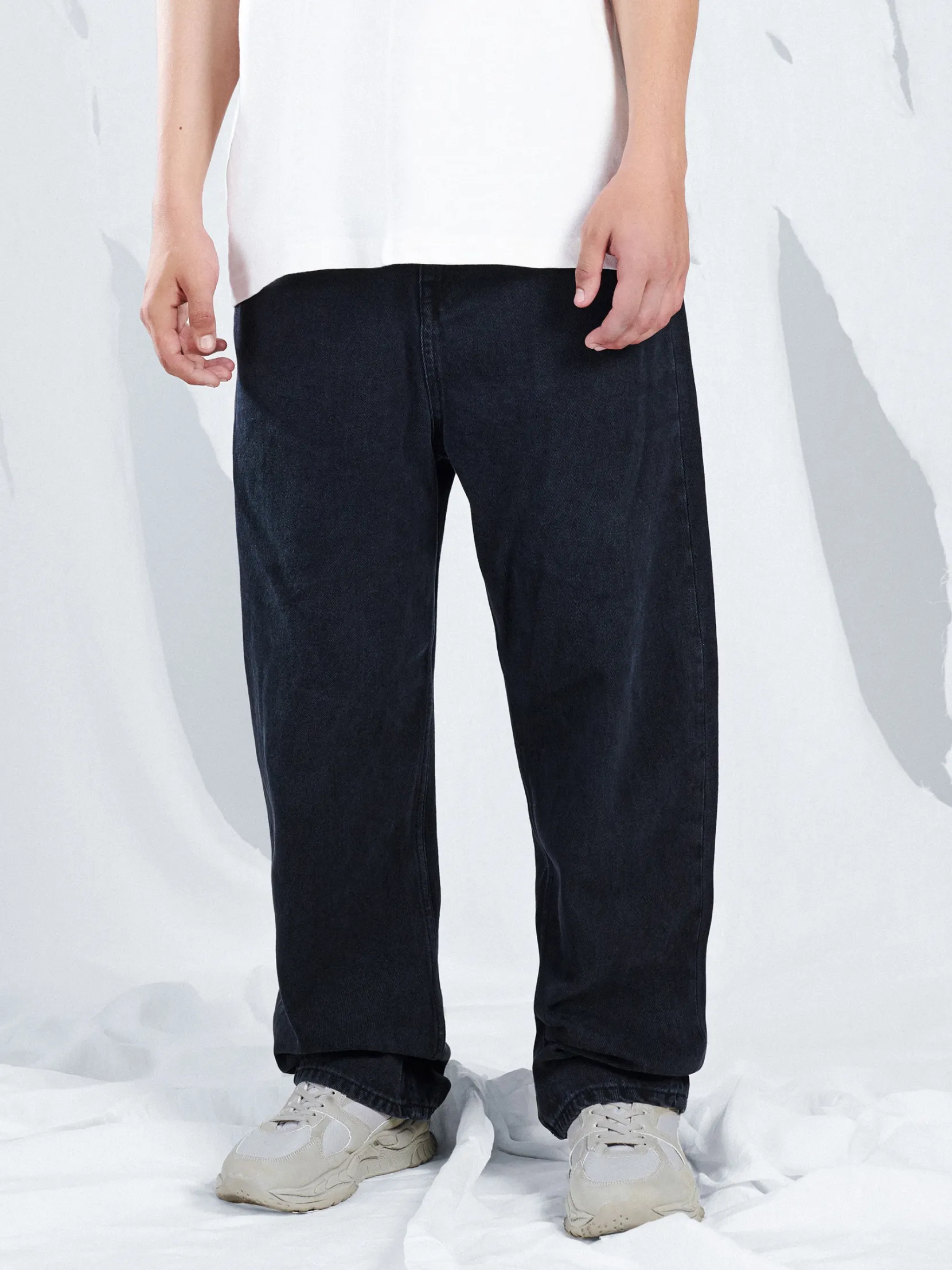 Discount Czarne jeansy baggy Jeansy|Baggy