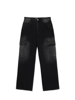 Fashion Czarne jeansy baggy PETITE Jeansy