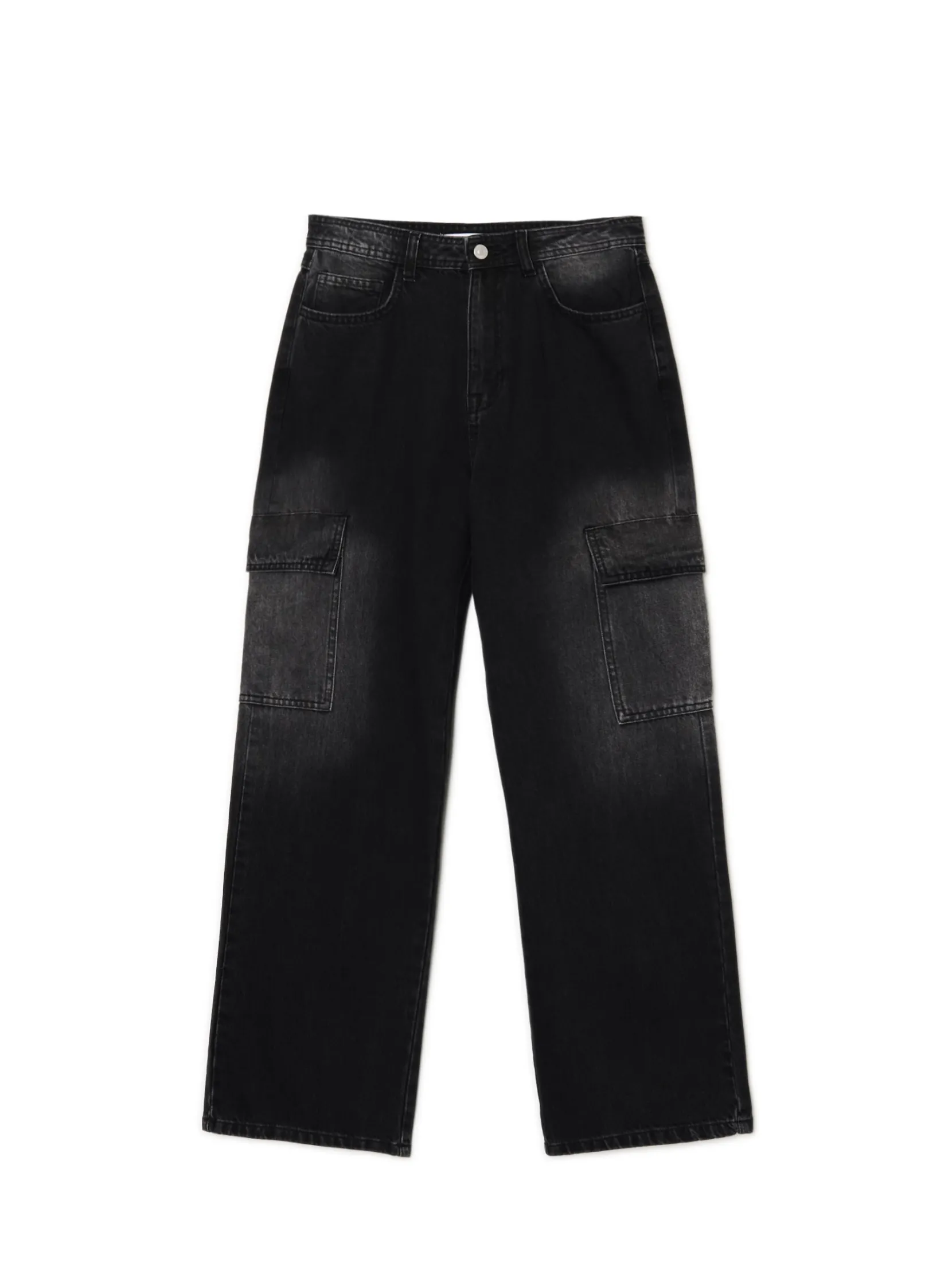Fashion Czarne jeansy baggy PETITE Jeansy