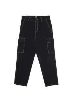 Outlet Czarne jeansy baggy z kieszeniami cargo Jeansy|Baggy