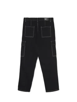 Outlet Czarne jeansy baggy z kieszeniami cargo Jeansy|Baggy