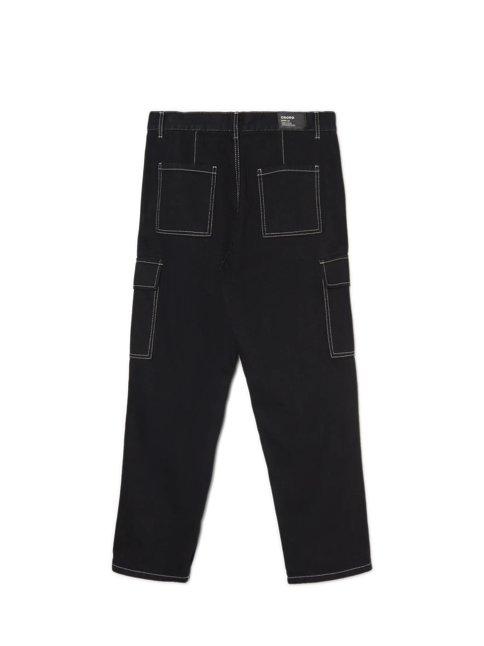Outlet Czarne jeansy baggy z kieszeniami cargo Jeansy|Baggy