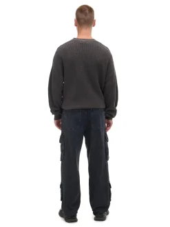 Online Czarne jeansy baggy z kieszeniami cargo Jeansy|Baggy