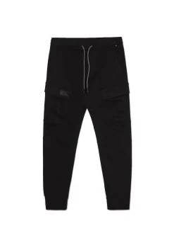 Hot Czarne jeansy jogger z kieszeniami cargo Jeansy