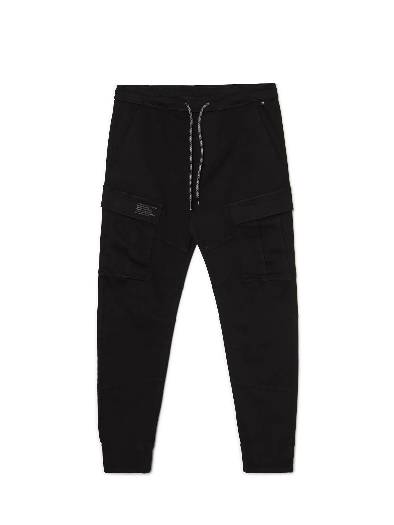 Hot Czarne jeansy jogger z kieszeniami cargo Jeansy