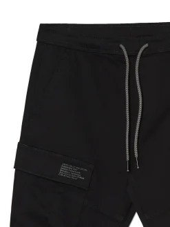 Hot Czarne jeansy jogger z kieszeniami cargo Jeansy