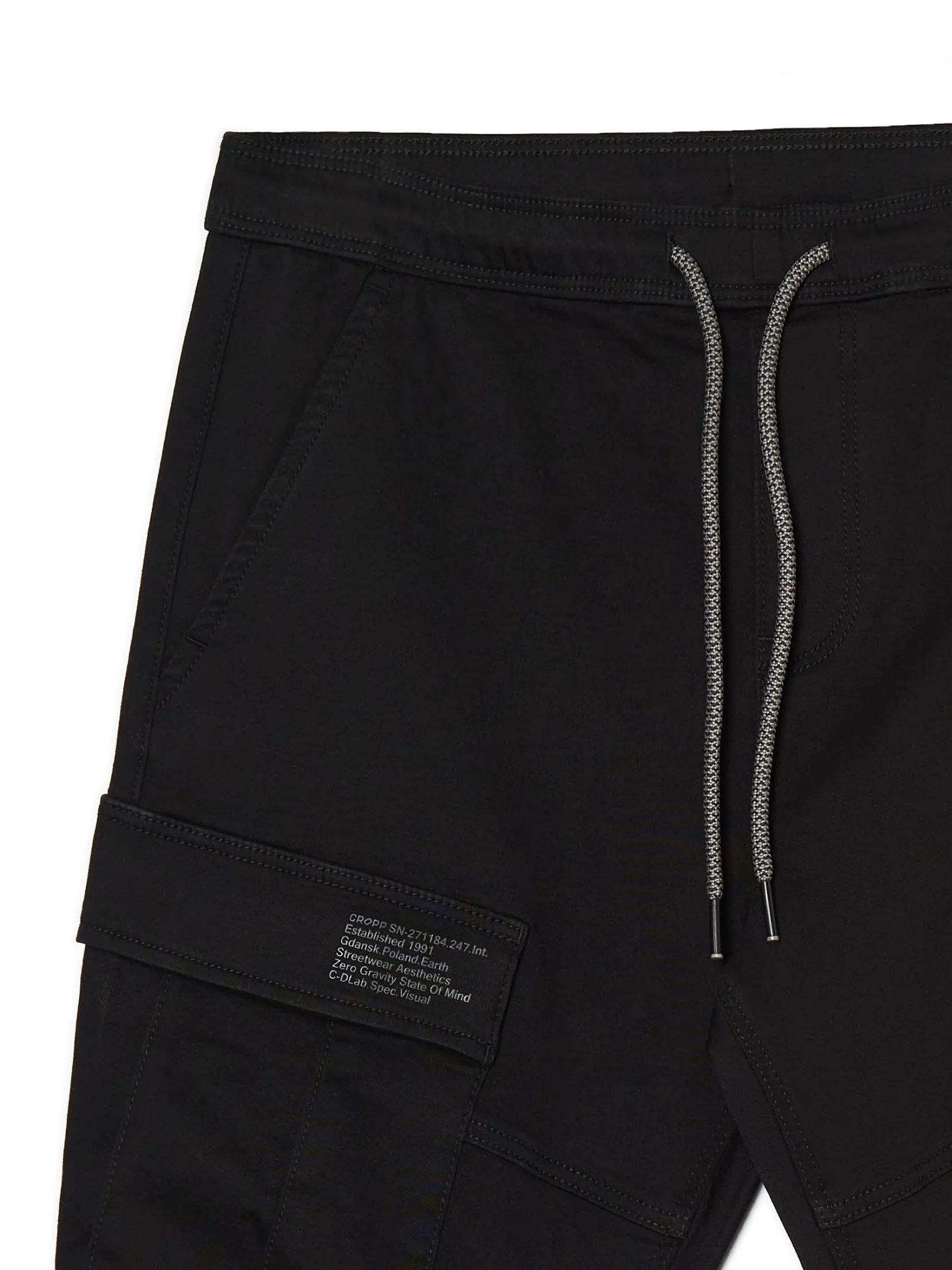 Hot Czarne jeansy jogger z kieszeniami cargo Jeansy