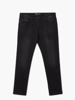 Fashion Czarne jeansy męskie slim Jeansy