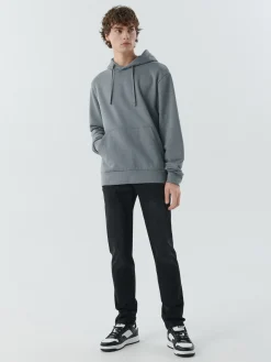 Fashion Czarne jeansy męskie slim Jeansy