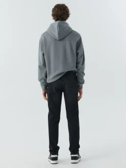 Fashion Czarne jeansy męskie slim Jeansy