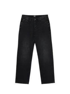Discount Czarne jeansy relaxed Jeansy