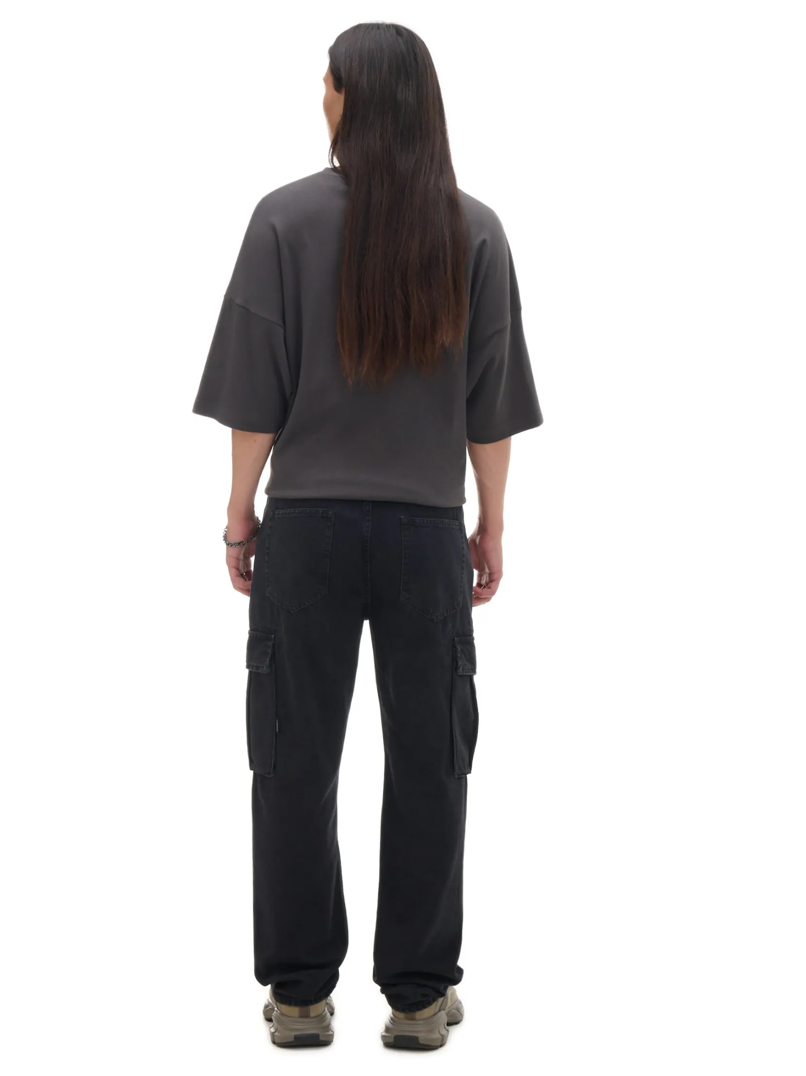 Outlet Czarne jeansy relaxed Jeansy