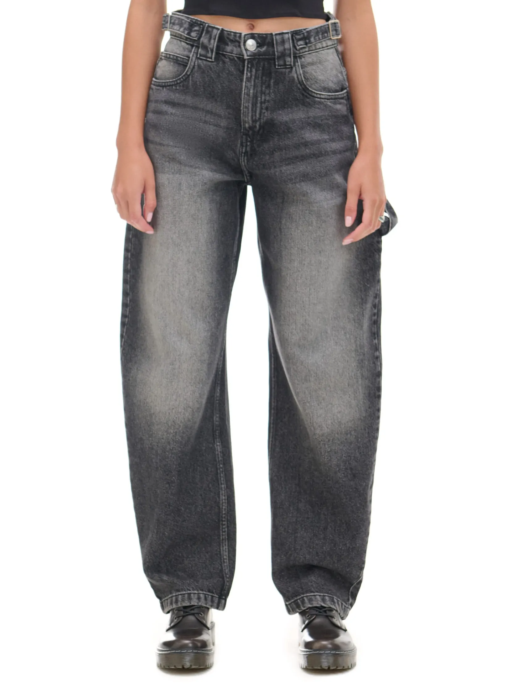 Outlet Czarne jeansy skater Jeansy