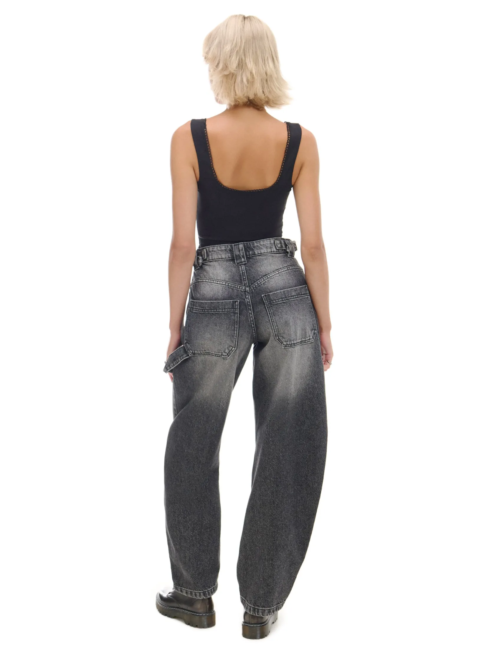 Outlet Czarne jeansy skater Jeansy