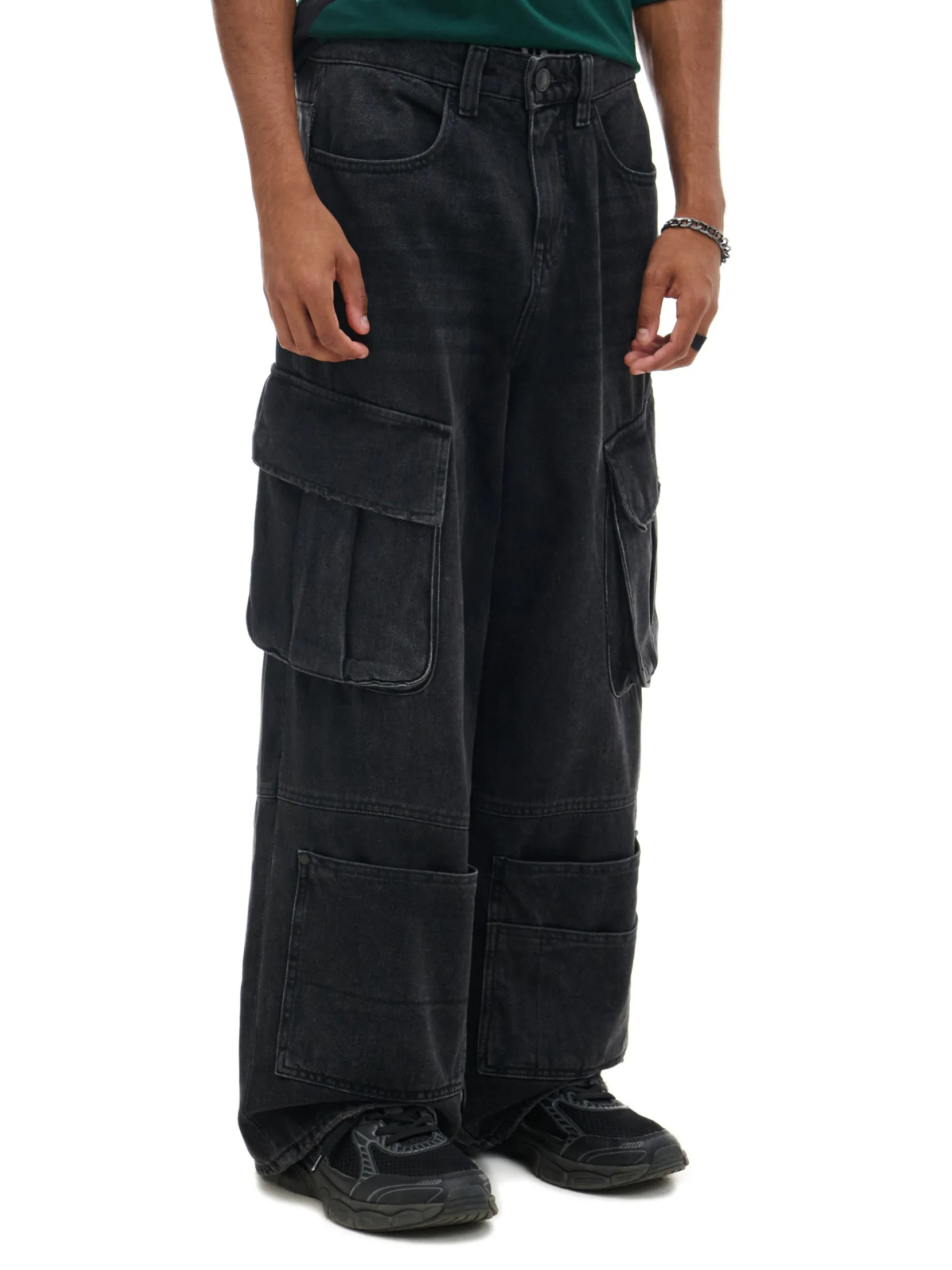 Outlet Czarne jeansy skater z kieszeniami Jeansy