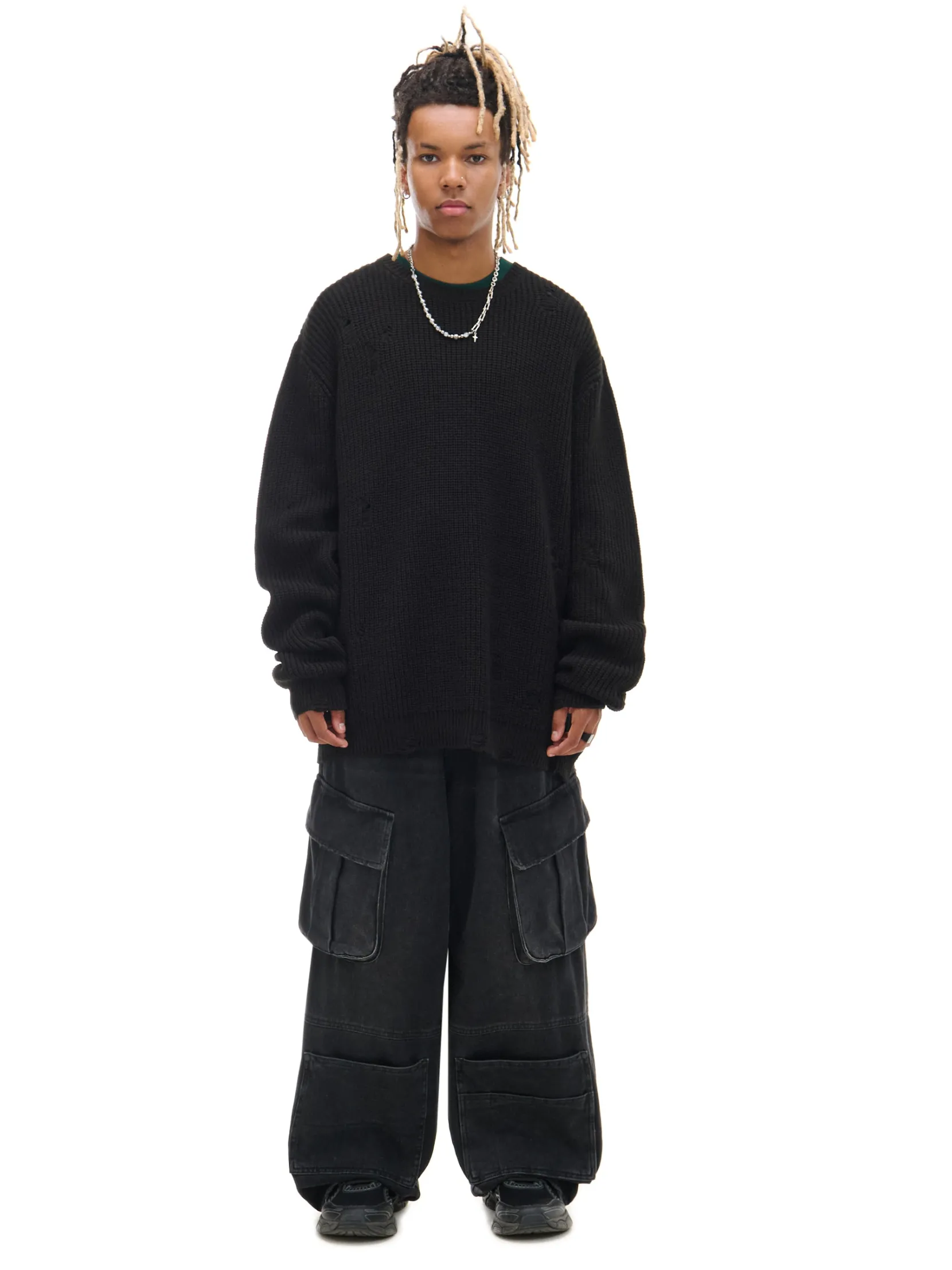 Outlet Czarne jeansy skater z kieszeniami Jeansy