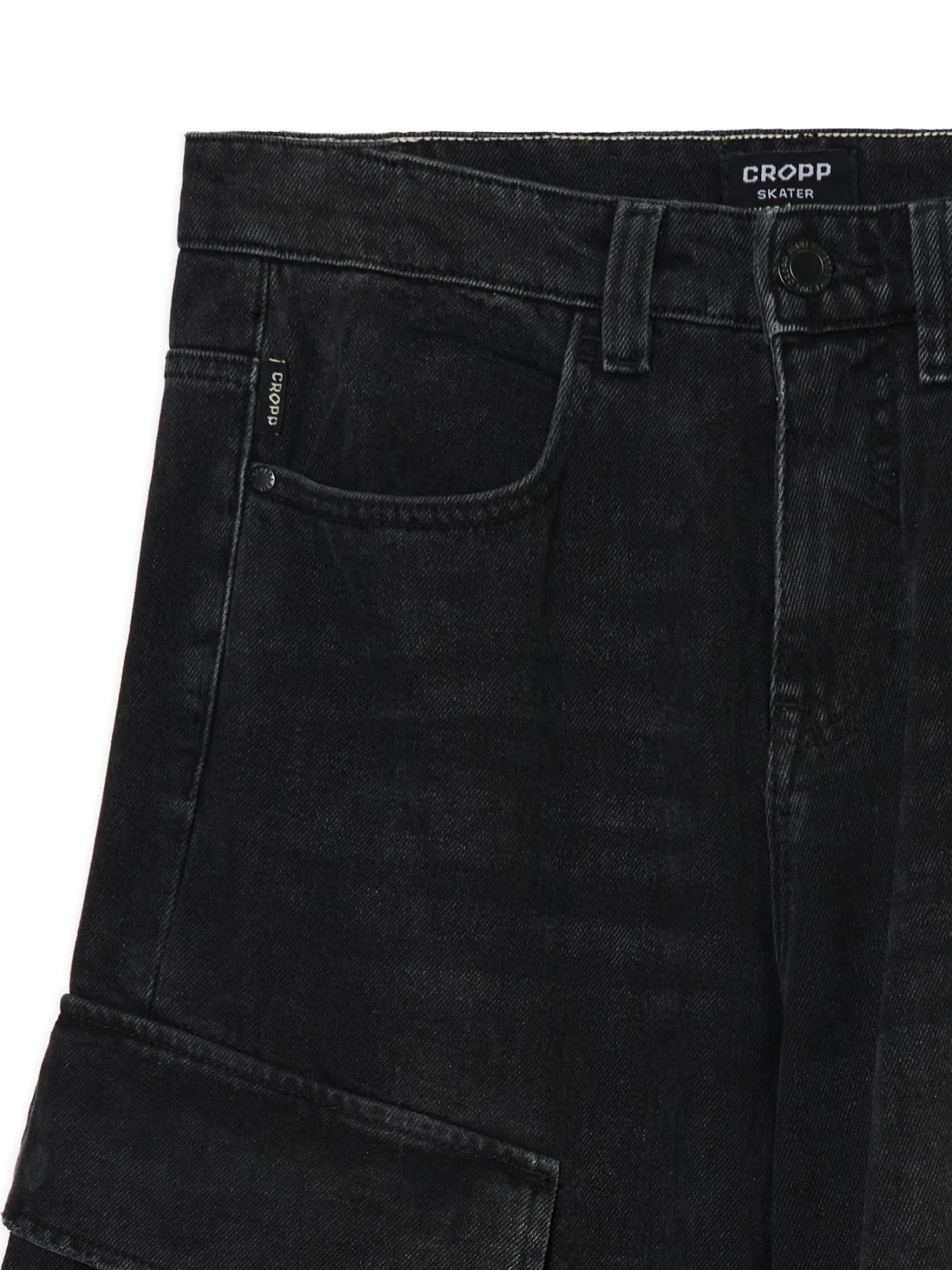 Outlet Czarne jeansy skater z kieszeniami Jeansy